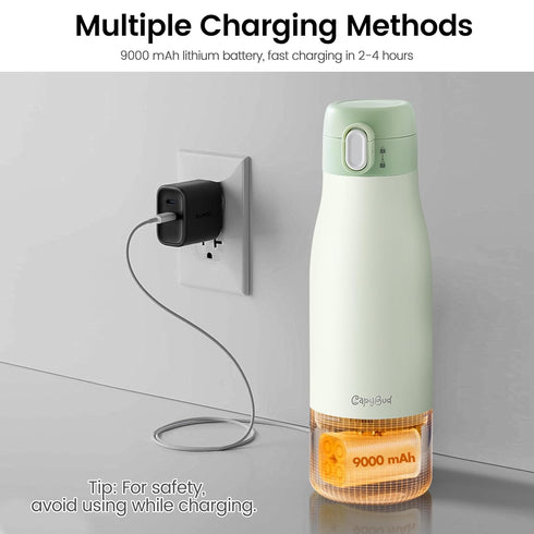 3Min 12 Oz 9000mAh Portable Bottle Warmer for Travel, Fast Heating Bottle Warmer for Breastmilk & Water, Milk Warmer