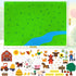 OKGIUGN 61 Pcs Farm Animals Story Felt Board, 3.6 Ft Farmhouse Themed Play Mat Wall Hanging Kit for Toddlers