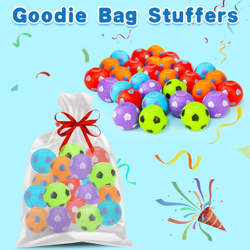 32PCS 4-8 8-12 Fidget Spinner Soccer Balls Sports Party Favors Bulk for Kids Goodie Treat Bag Stuffers Classroom