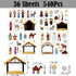 Nativity Stickers for Christmas Party Crafts, 36 Sheets Religious Christian Jesus Birth Stickers for Holiday Education