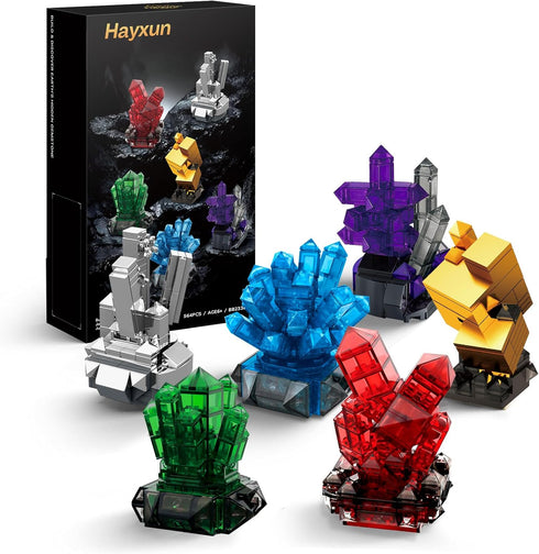 Gemstone Building Blocks Kit for Women, 564 PCS Crystal Mineral Display Collection