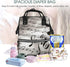 FHEDVBN Backpack Mummy Backpacks Daypack Music Notes Print Diaper Bag for Women Multifunction Waterproof for Mom Dad