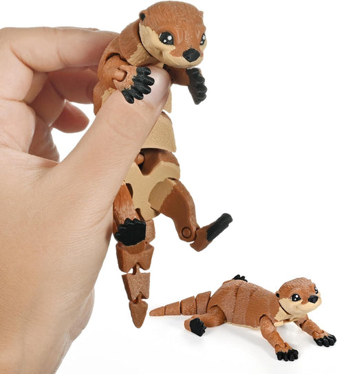 GemmiCho 3D Printed Animals, 5.7" Articulated Otter Toy, 3D Printed Toys for
