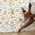 Jungle Safari Animals Baby Blanket for Boy Girl - Flannel Swaddle Blanket with Elephant Lion Giraffe Hippo Fox 30x40
