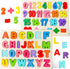 AMOR PRESENT 2PCS Educational Wooden Puzzles for Kids, Alphabet Number Shape Montessori Toys for Boys Girls
