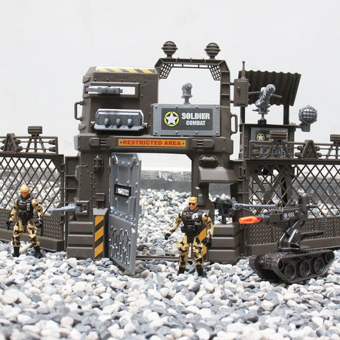 fisca Military Toys Set, Army Base Playset with Soldiers, Vehicles, and Gear for Kids 3+ Year Old