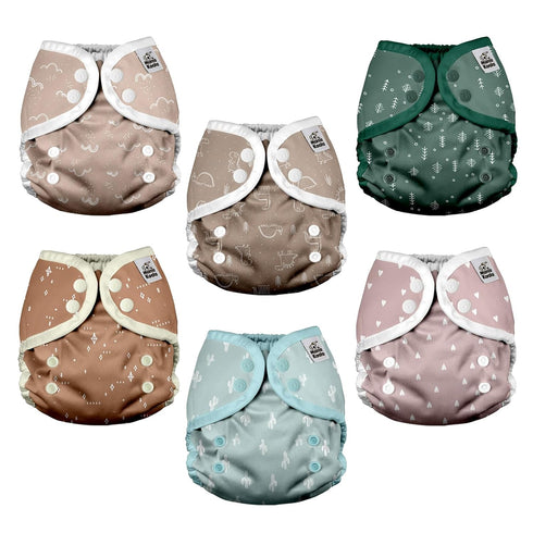 Mama Koala Reusable Adjustable Cloth Diaper Covers with Double Gusset for Girls