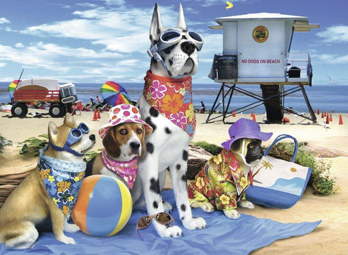 Ravensburger No Dogs on The Beach Jigsaw Puzzle | 100 Unique Pieces | Fun Family Activity for Kids