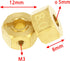 Brass 12mm Wheel Drive Hex Hub Adapter with Pins, Counterweight Compatible with Axial SCX10 90046, Tamiya CC01, D90,