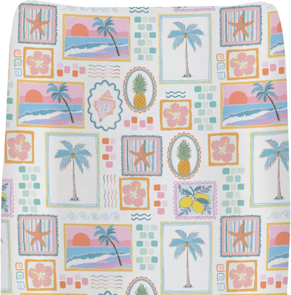 Colorful Beach Patchwork Changing Pad Covers for Baby Girls Boys Bright Summer