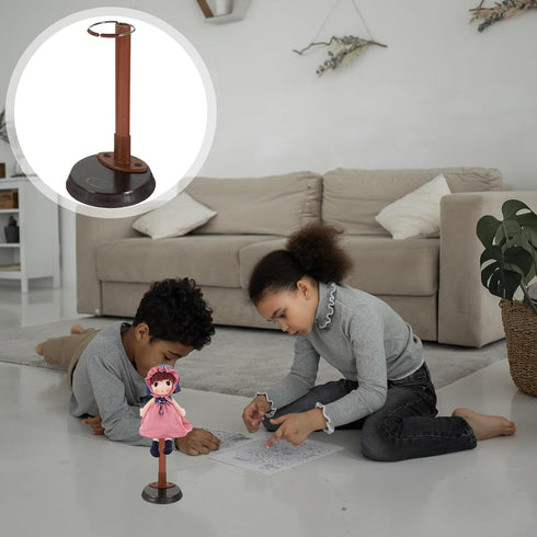 1pc Wooden Doll Stand for 18 Inch Dolls, Action Figures Holding Rack, Practical Doll Bracket for Miniature Dollhouse