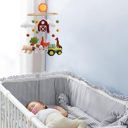 Farm Animal Mobile for Crib - A Colorful Baby Farm Mobile with Animals and barn