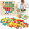 Montessori Tangram Educational, Geometric Shapes Puzzle Toys with 120Pcs Wooden Puzzle Blocks
