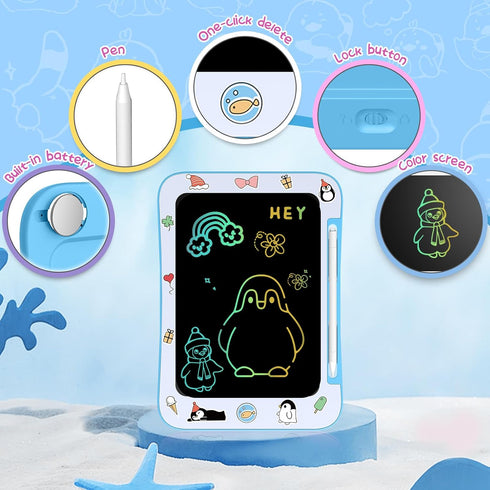 Genialba 3-7 LCD Writing Tablet for Kids, Colorful Screen Drawing Board for Year Old Boys & Girls - Educational Toys