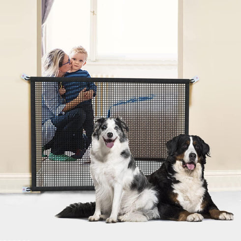Dog Gate for Stairs Pet Gates for The House: Dog Gate Indoor Dogs Screen Mesh Gate for Doorways Stairways Safety 29 inches Tall, 30 inch Wide