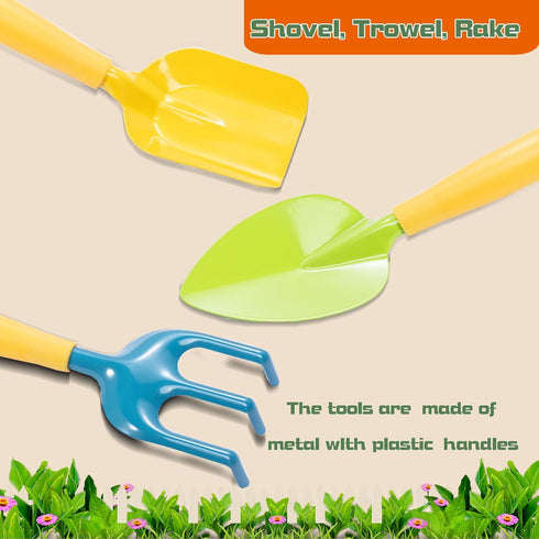 Set, 3 4 5 6 7 8 Kids Gardening Kids Gardening Tools with Watering Can, Shovel, Rake, Gloves, Waterproof Apron