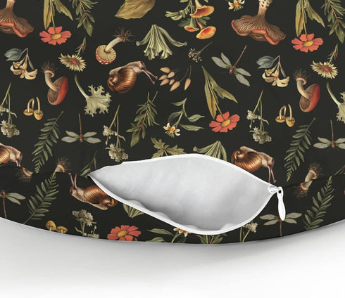 Vintage Mushroom Life Baby Nursing Pillow Covers for Boy Girl Retro Mushroom Leaves Floral Nursery Pillowcase
