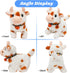 Hopearl Walking Cow Interactive Electronic Pet Plush Toy with Sounds and Movements, MOO Nodding Head Wag Tail Gifts for