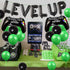 8th Birthday Decorations for Boys, Level Up Video Game Party Supplies, Green Black Balloons, Game Controller Banner