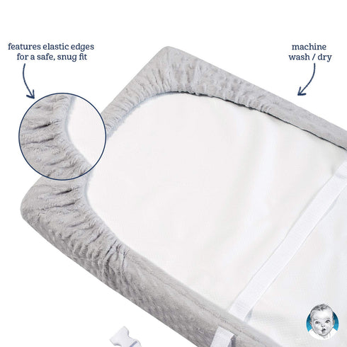 16" 32" Gerber Baby Boys Girls Neutral Newborn Infant Baby Toddler Nursery Changing Pad Cover, Dotted Light Gray, x