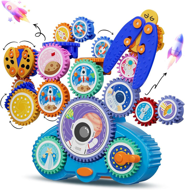 Fivoro STEM Gears Toys for Kids Ages 3+, Creative Learning Building Blocks, 18Pcs