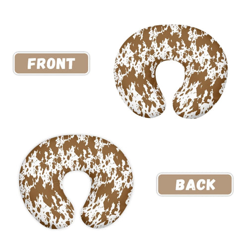 GOSTONG 2 Packs Cow Brown Print Nursing Pillow Cover for Baby Girl Boy Removable Cover for Breastfeeding Pillows Fits