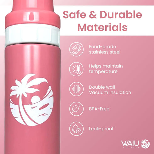 6 oz 24 8 Waiu Insulated Stainless Steel Baby Bottle Keeps Drinks Cold Hours, Hot Hours BPA-Free, Vacuum Insulated