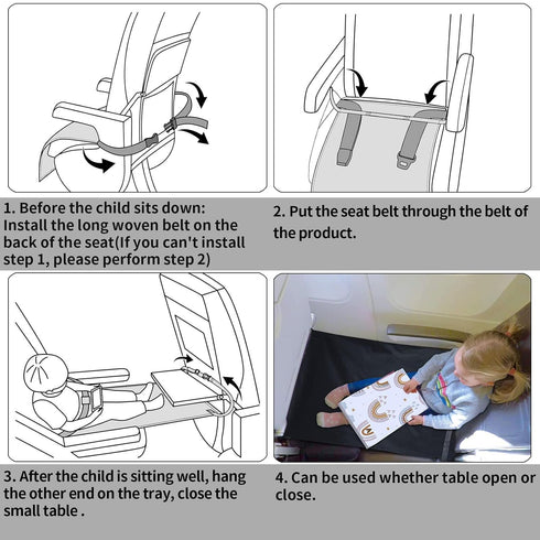 KUSIKIKA Toddler Airplane Bed, Airplane seat Extender for Kids,Kids Airplane Seat Extender Travel Bed,Airplane Must