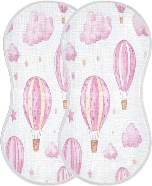 YETTASBIN Hot Air Balloons Muslin Baby Burp Cloth, Super Soft Absorbent Cotton Burp Rag Baby Bibs Feeding Cloth