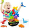 FFTROC Montessori Dinosaur Toys for 2-4 Year Old Boys - Wooden Stacking Dinosaur Toys for Kids