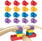 Wooden Train Track Accessories, 16 pcs Track Connector, Compatible with Major Brands, Christmas Gift for Kids