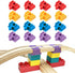 Wooden Train Track Accessories, 16 pcs Track Connector, Compatible with Major Brands, Christmas Gift for Kids