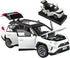 Model Car 1/32 RAV4 Alloy Diecast with Light and Sound, Collectible Toy Vehicle for Boys Kids Gift (White)