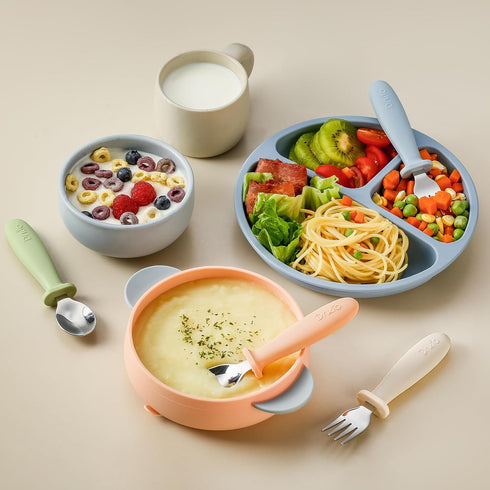 8 Pieces Toddler Utensils Set, Kids Silverware with Silicone Handle, Safe 18/8 Stainless Steel