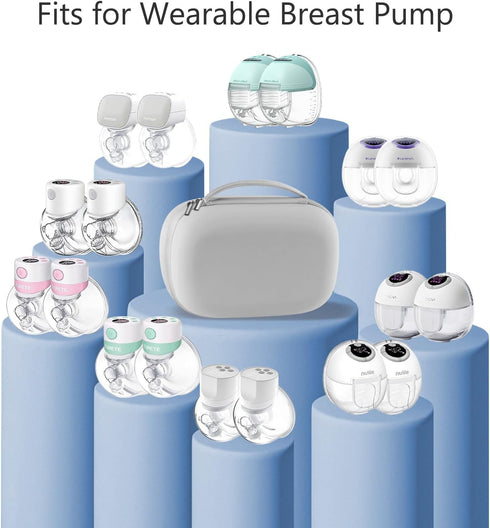 Gowing 2 Wearable Breast Pumps Carrying Case, Hard Shell Case with Removable Tray, Watertight Breast Pump Storage Bag
