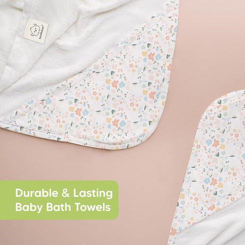 KeaBabies Baby Hooded Towel and Baby Towel Infant Towels - Large Hooded Towel - Baby Bath Towel with Hood for Girls