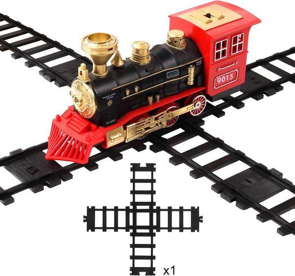 Hot Bee 1 Pcs Train Tracks Accessories, Cross Train Track Railroad Building Toy with 14 Snaps