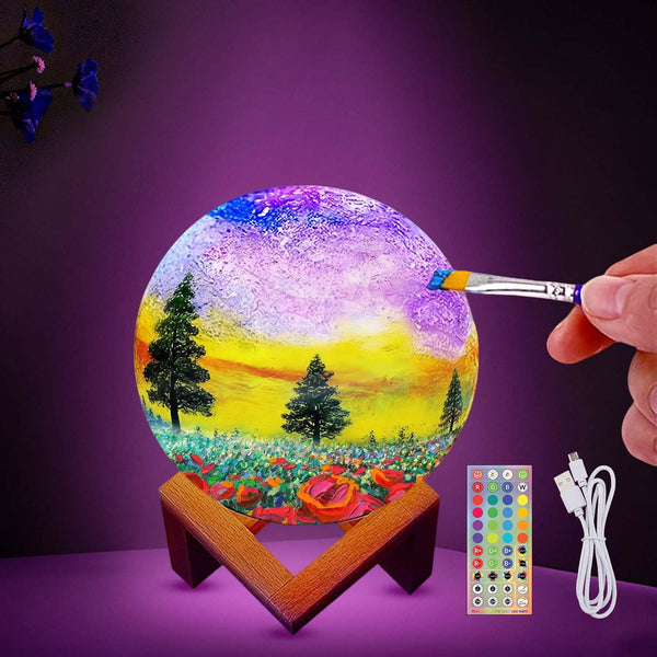 HOLA Paint Your Own Moon Lamp Kit, 2025 Updated USB Rechargeable, DIY