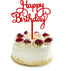 Red Happy Birthday Cake Topper - Birthday Party Decorations Supplies