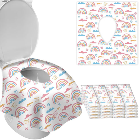 DEEKI 20 Pack Toilet Seat Covers Disposable, Safe No-Slip Waterproof for Kids Toddlers