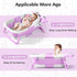 wiqins 0-36 Collapsible Baby Bathtub for Newborns with Thermometer and Soft Floating Cushion Portable and Foldable