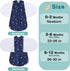 Swaddle,3-6 Months,3-Way Blanket,100% 0.5Clouds&Starry BSTOPPT Newborn Sleep Sack Baby Adjustable Wearable Rayon Cotton