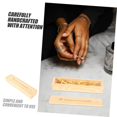 Unomor Pregnancy Test Box Lid Wooden Elegant Keepsake Case for Announcement Storage for Female Trinket Box for Newborn