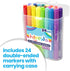 International Arrivals Happido Set of 24 Double Sided Markers, Non Toxic Markers for Kids Ages 4-8, Water Based Vibrant Coloring Kids Markers with CaseGreat School Supplies by International Arrivals