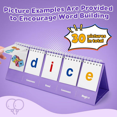 Magic E Word Games, Phonics Flash Card for Preschool Kindergarten Classroom, Spelling Reading Learning Games