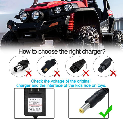 12V Kids Charger for Ride On Toys Car, 12V Ride-on SUV Battery Charger, Universal Charger