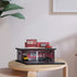1/64 Scale Parking Garage Scene Model - 2 Layers Hot Wheels Display Case with LED Light for 11 Diecast Cars, Red