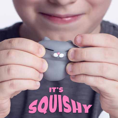 Nutty Toys Squishy Cat Set, 2" Soft Silicone Kawaii Kitties, Top Stress Relief Toy, Unique Gifts for Teens