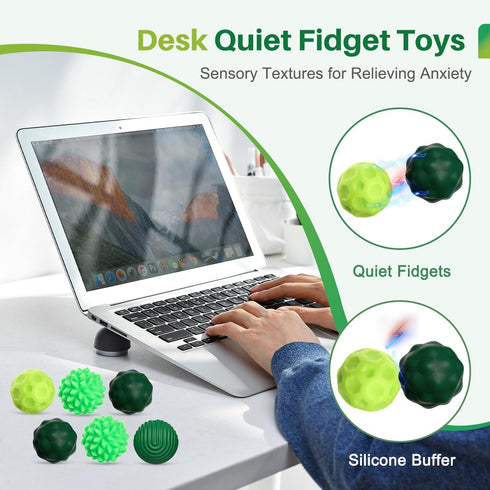 VOKT 6PCS Magnetic Sensory Fidget Balls Toys Adults, Silicone Textured Stress Relief Toys for Teens with Autism ADHD