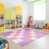 16-Pack 12x12 Inches 0.4-Inch 16 BalanceFrom EVA Interlocking Foam Play Tile Mat, Pink/Purple/Beige Thick Non-Slip